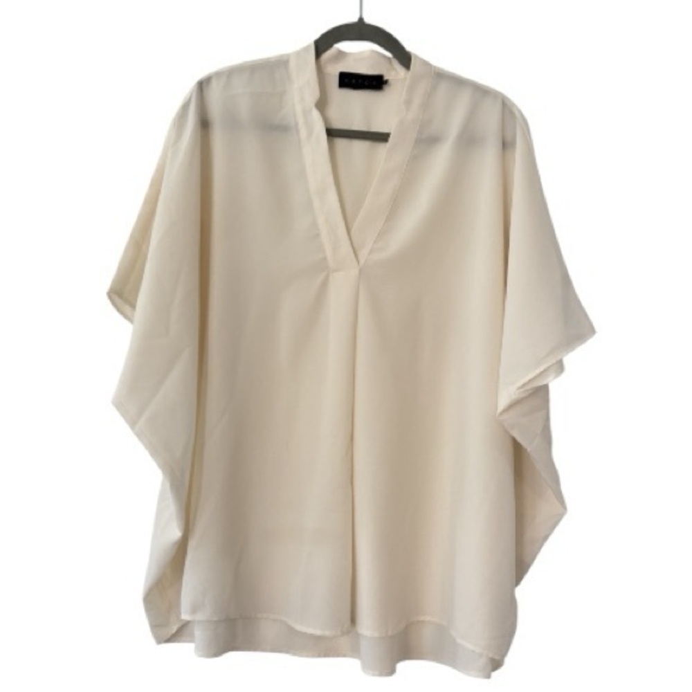 Hatch Maternity V Neck Dolman Sleeve Tunic Top Blouse in Ivory One Size